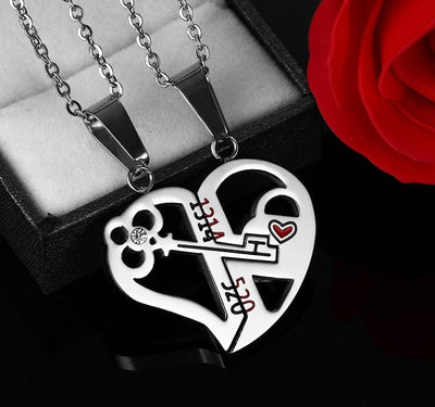 Pendant Love Necklace Set Lover Valentine Gifts Stainless Steel Chain Necklace - NeraVault