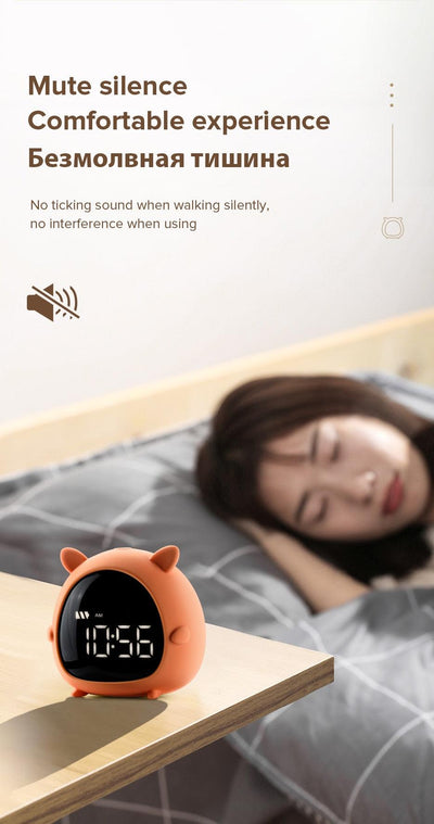 Alarm Clock Kids Child Children Sleep Bedside Alarm Clock Digital Wake Up Children's Alarm Clocks for Girls Boys Bedroom Temperature Snooze Timer Clock for Bedroom/Table/Desk