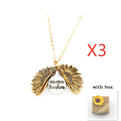 Sunflower Double Lettering Necklace - NeraVault