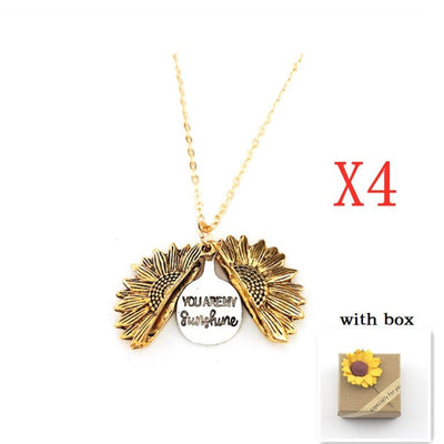 Sunflower Double Lettering Necklace - NeraVault