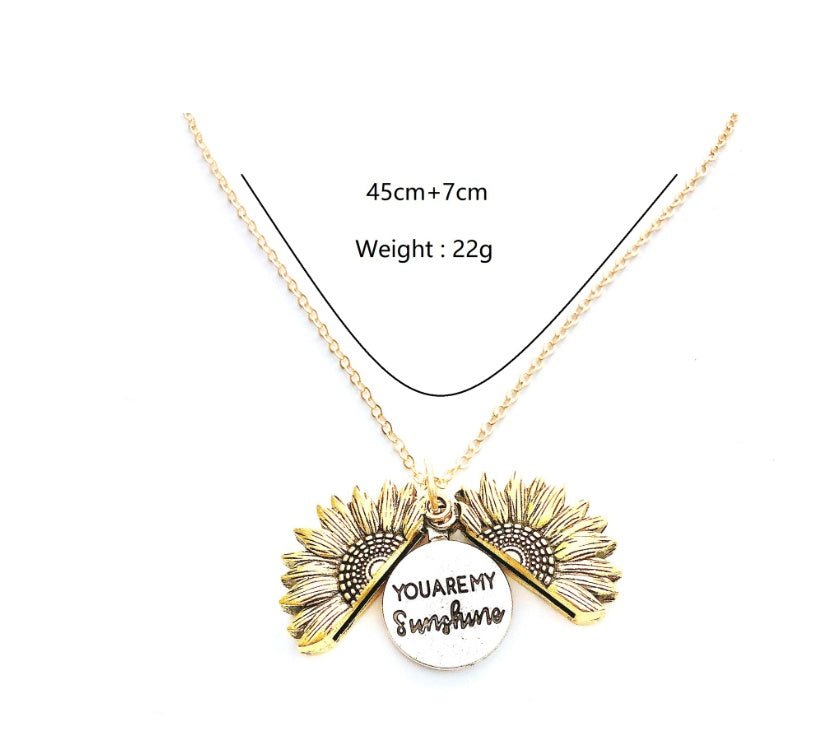 Sunflower Double Lettering Necklace - NeraVault