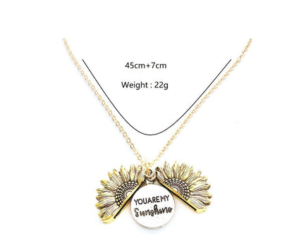 Sunflower Double Lettering Necklace - NeraVault