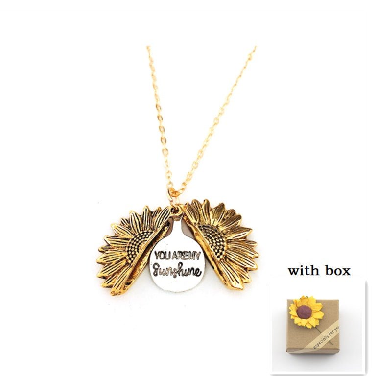 Sunflower Double Lettering Necklace - NeraVault