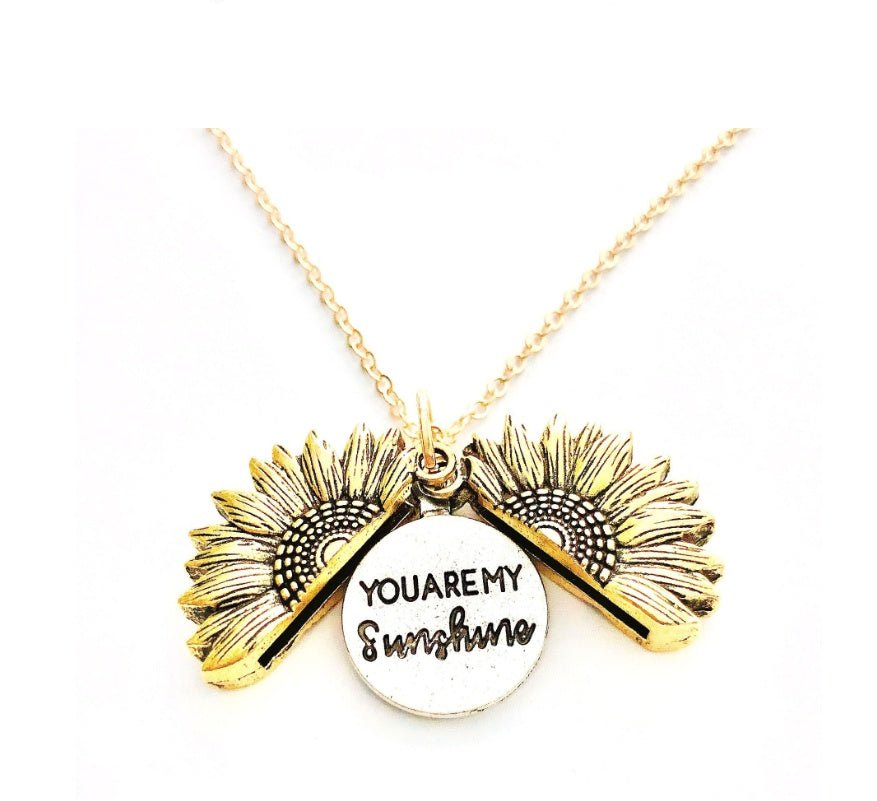 Sunflower Double Lettering Necklace - NeraVault