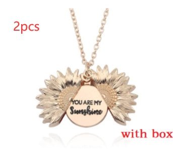 Sunflower Double Lettering Necklace - NeraVault