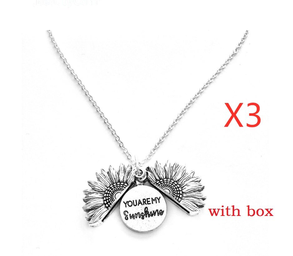 Sunflower Double Lettering Necklace - NeraVault