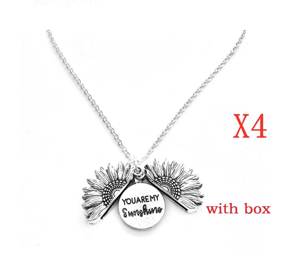 Sunflower Double Lettering Necklace - NeraVault