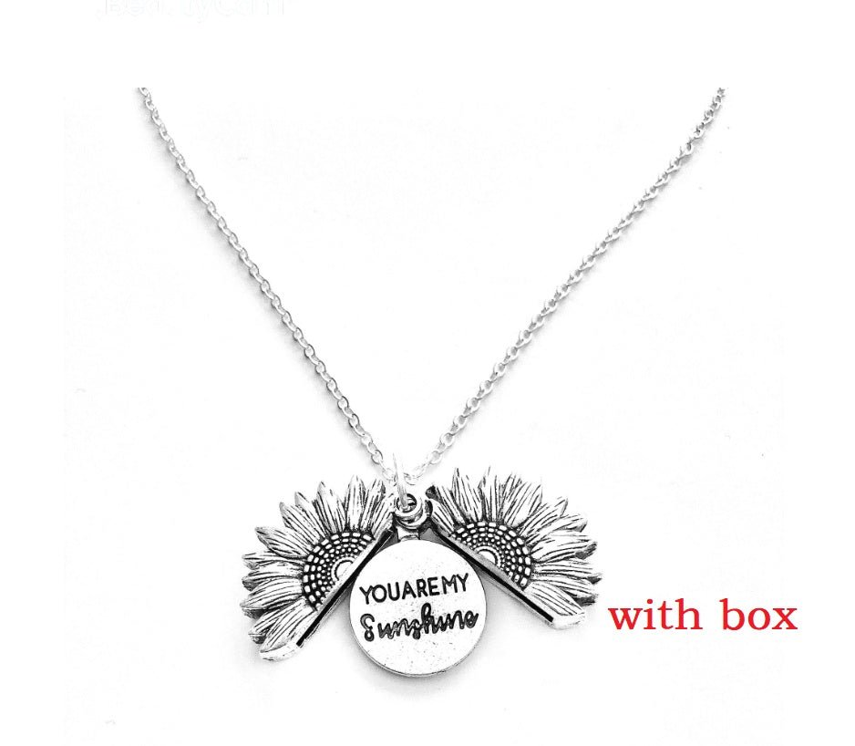 Sunflower Double Lettering Necklace - NeraVault