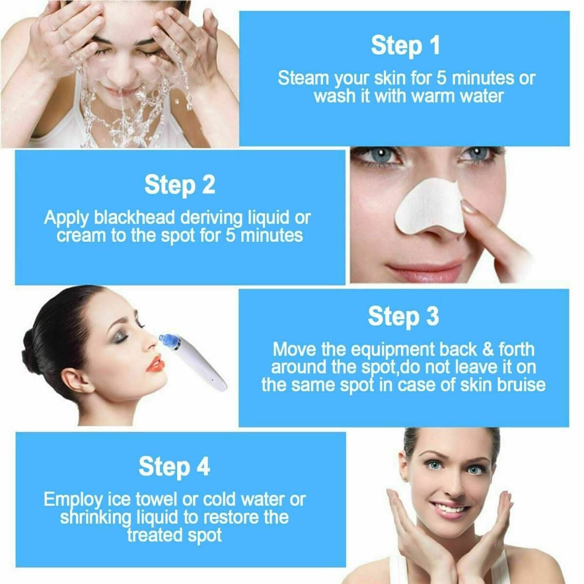 Unisex Electric Blackhead Pore Cleaner Acne Pimple Remover Strong Suction Tool - NeraVault