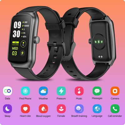Unisex Fitness Tracking Smartwatch With Heart Rate, Blood Oxygen And Sleep Monitoring, Waterproof Function, Pedometer, Swimming Health Activity Tracking - NeraVault