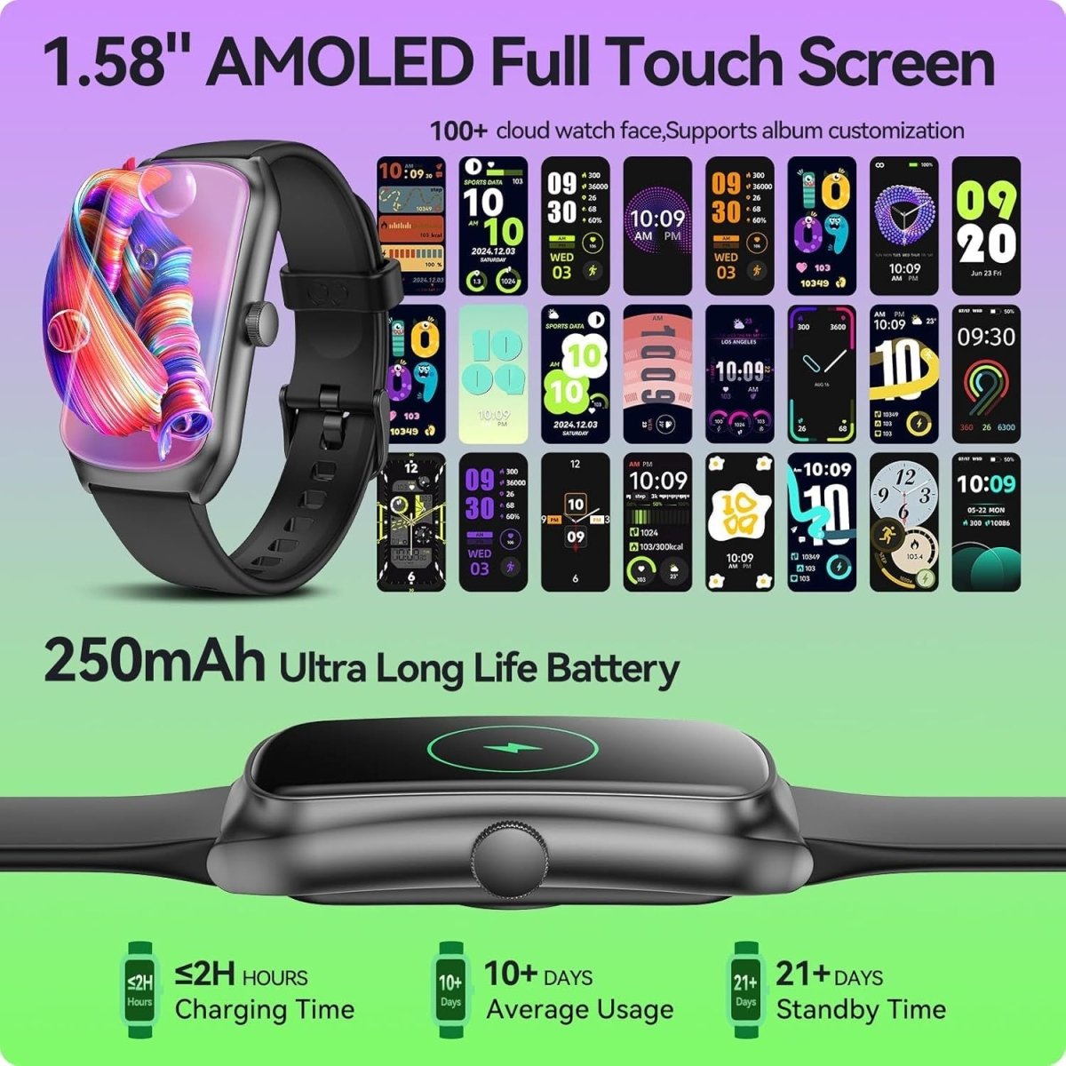 Unisex Fitness Tracking Smartwatch With Heart Rate, Blood Oxygen And Sleep Monitoring, Waterproof Function, Pedometer, Swimming Health Activity Tracking - NeraVault