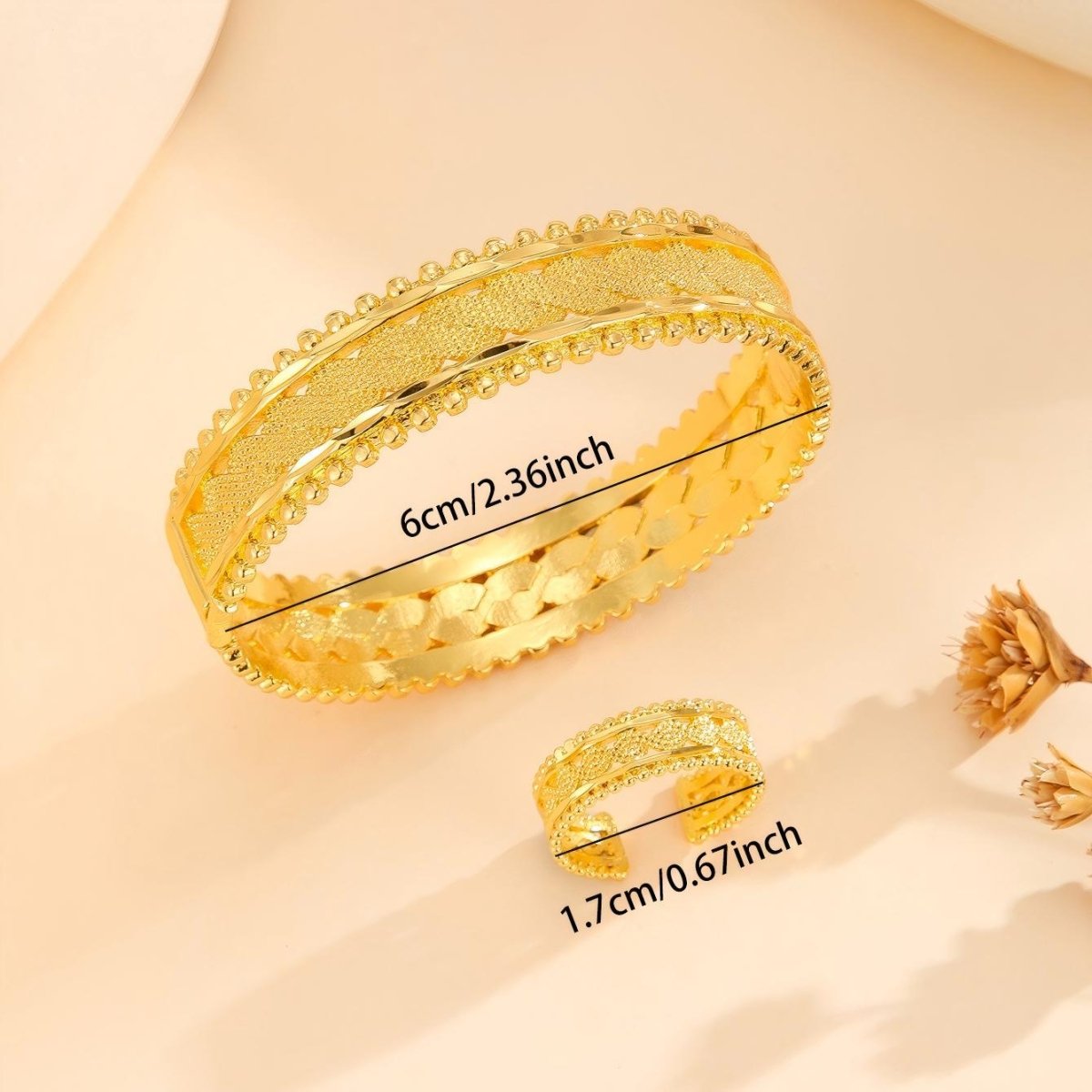 Women's 2pcs Vintage Gold Plated Bracelet - NeraVault