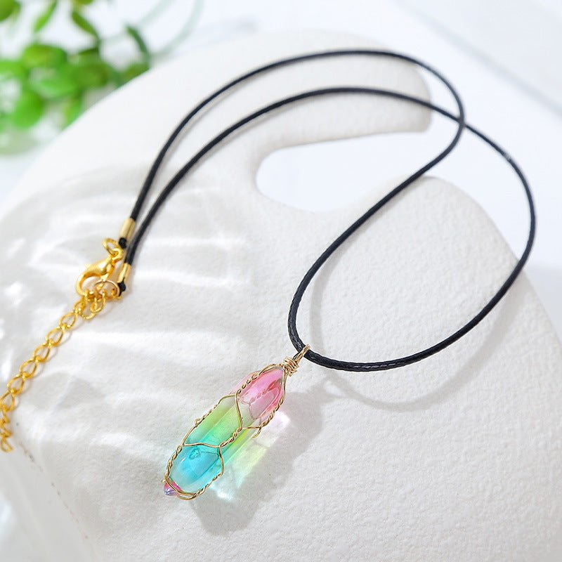 Women's Transparent Geometric Diamond Crystal Necklace - NeraVault