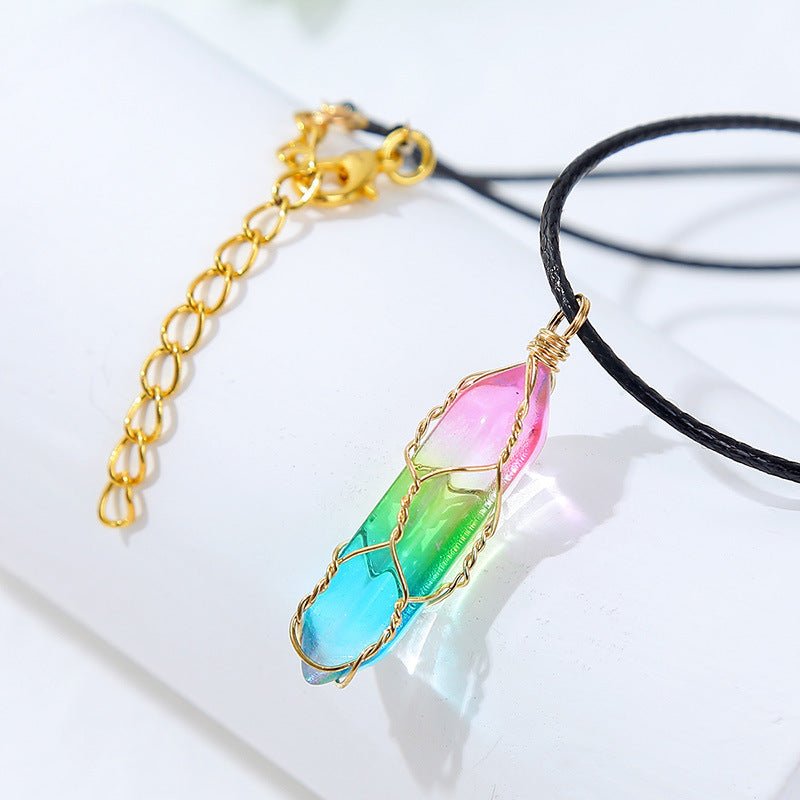 Women's Transparent Geometric Diamond Crystal Necklace - NeraVault